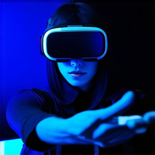 What does the "pass-through" feature do in a virtual reality headset?